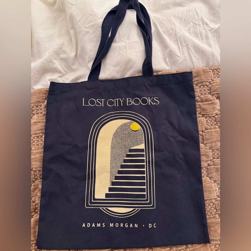 Lost City Books Navy Tote Bag